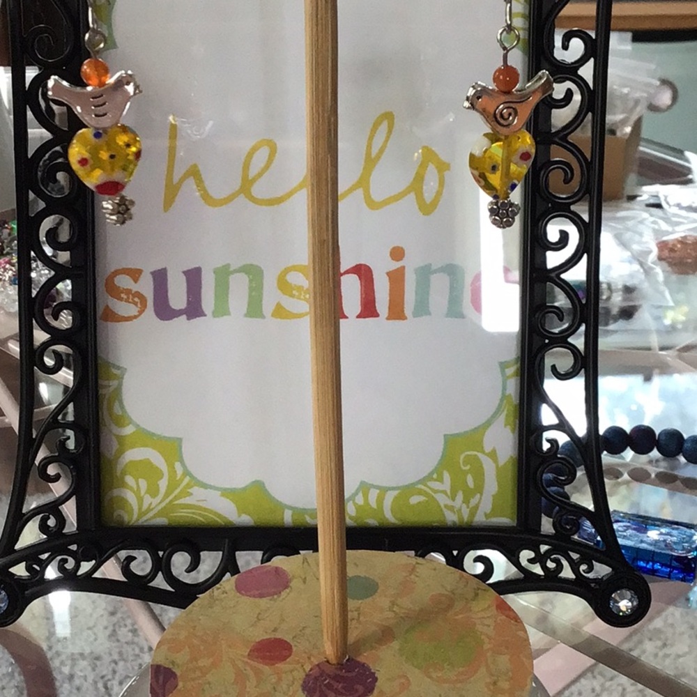 Adorable Bird and Heart Earrings, Great for Fall!